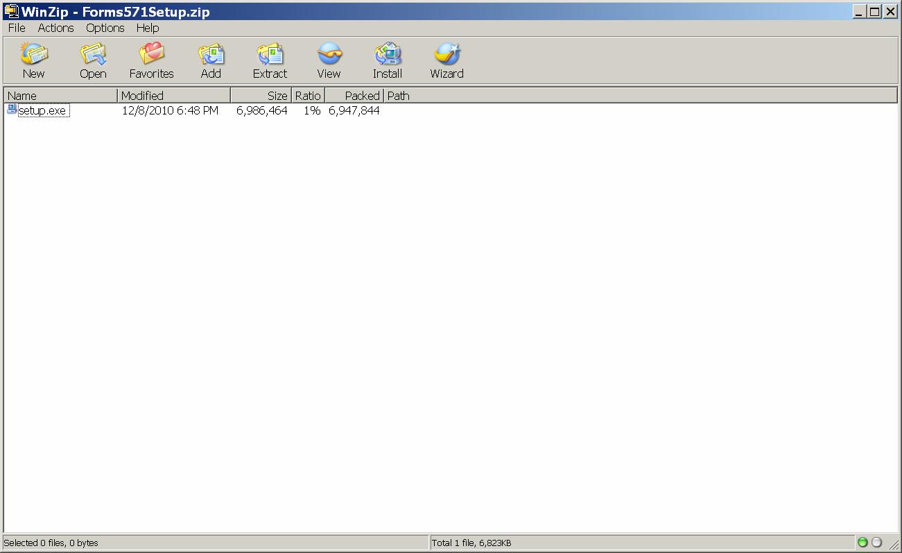 FORMS571ZIP Setup Dialog