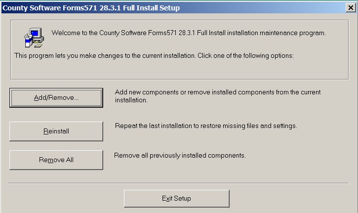 Add, Remove or Reinstall